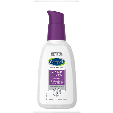 Cetaphil Pro Acne Prone Oil Free SPF 25 Facial Moisturising Lotion 118ml