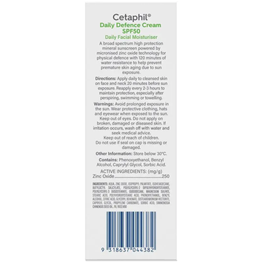 Cetaphil Daily Defense SPF 50 Facial Moisturiser 50g