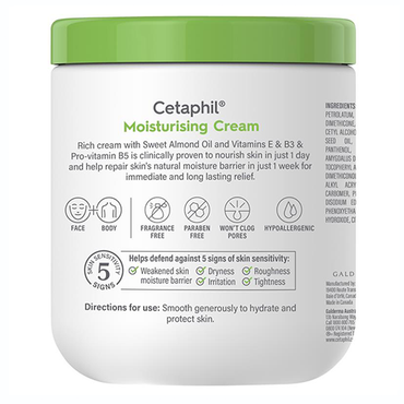 Cetaphil Moisturising Cream Dry To Very Dry, Sensitive Skin 550g