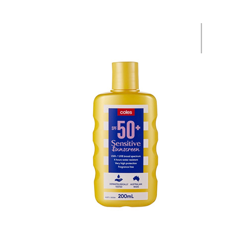 Coles SPF 50+ Sensitive Sunscreen 200ml