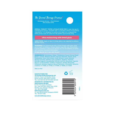 Dermal Therapy Rose Pink Tinted Lip Balm 8g