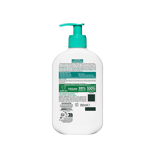 Garnier Soothing Hyaluronic Aloe Cream Cleanser For Dehydrated Skin 250ml