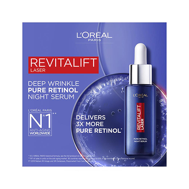 L'Oreal Revitalift Laser 0.2% Pure Retinol Deep Wrinkle Night Serum 30ml