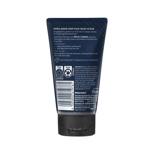 Nivea Men Deep Oil Control Anti Blackhead Scrub 75ml