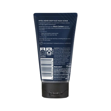 Nivea Men Deep Oil Control Anti Blackhead Scrub 75ml