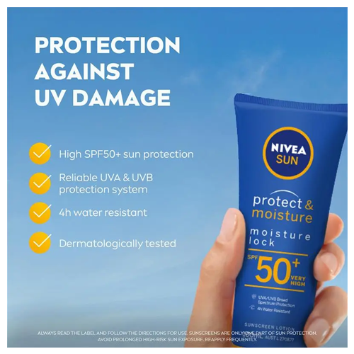 Nivea Sun Protect & Moisture Lock SPF 50+ Sunscreen Lotion 100ml