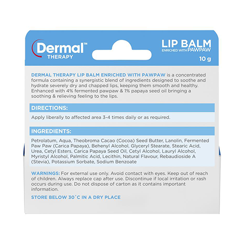 Dermal Therapy Soothing & Moisturising Lip Balm 10g