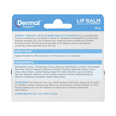 Dermal Therapy Soothing & Moisturising Lip Balm 10g