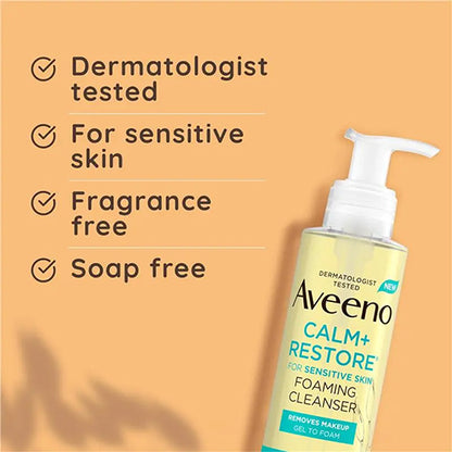 Aveeno Calm and Restore Foaming Cleanser for Sensitive Skin 200ml