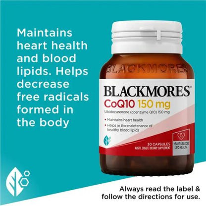 Blackmores CoQ10 150mg For Heart & Blood Vessel Health 30 Capsules