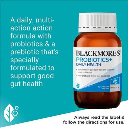 Blackmores Probiotics+ Daily Health For Immune,Intestinal & Gut Health 30 Capsules