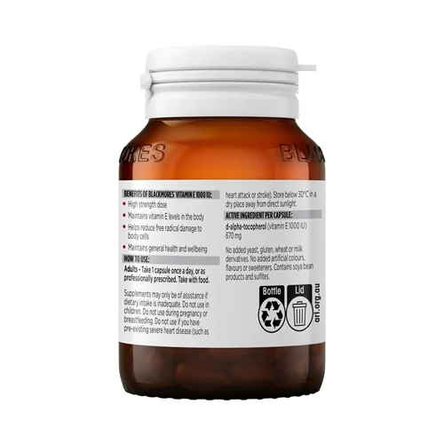 Blackmores Vitamin E 1000IU 30 Capsules