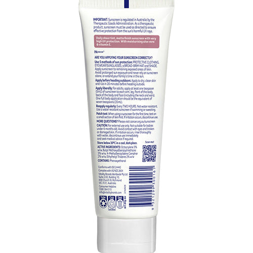 Cancer Council SPF 50+ Face Daily Moisturizer Matte Light Tint 75ml