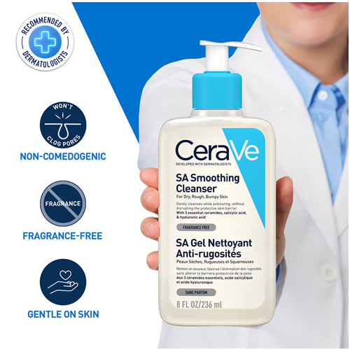 Cerave SA Smoothing Cleanser for Dry,Rough,Bumpy Skin 236ml