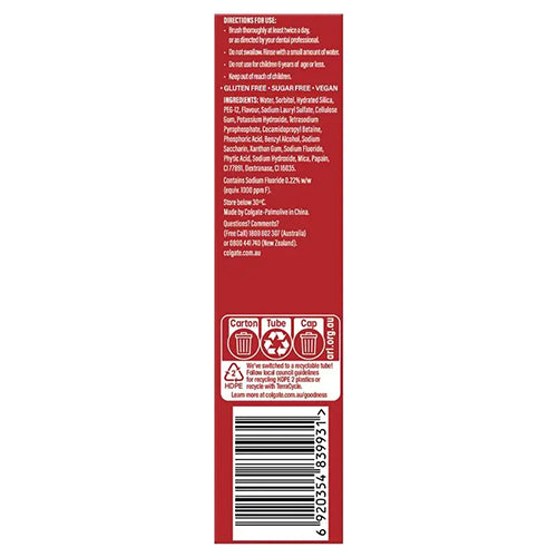 Colgate Optic White Natural Enzymes Peach Mint Toothpaste 100g