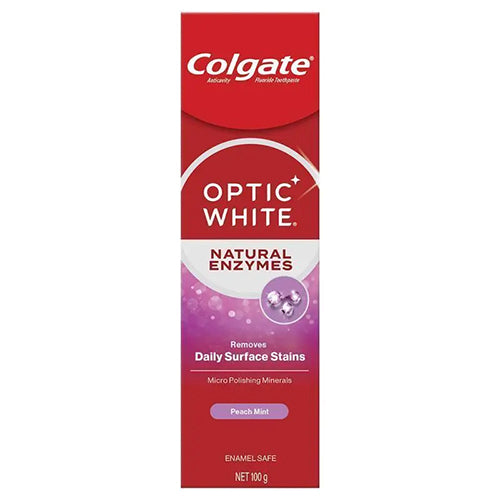 Colgate Optic White Natural Enzymes Peach Mint Toothpaste 100g