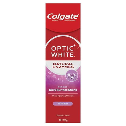 Colgate Optic White Natural Enzymes Peach Mint Toothpaste 100g