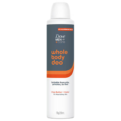 Dove Men Care Whole Body Shea Butter Cedar Deodorant Aerosol 230ml
