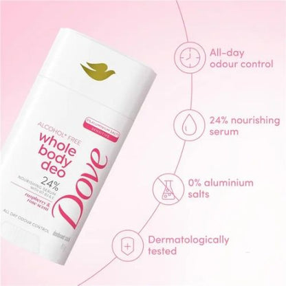 Dove Women Whole Body Deodorant Stick Raspberry & Rose 81g