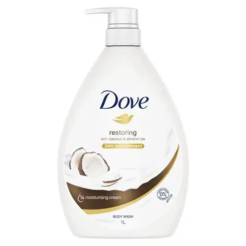 Dove Restoring Coconut and Almond Oil Nourishing Body Wash 1L