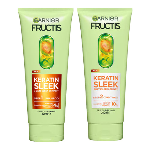 Garnier Fructis Keratin Sleek Shampoo and Conditioner 200ml