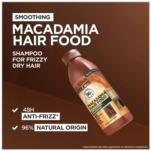 Garnier Fructis Macadamia Hair Food Shampoo for Dry, Frizzy Hair 350ml