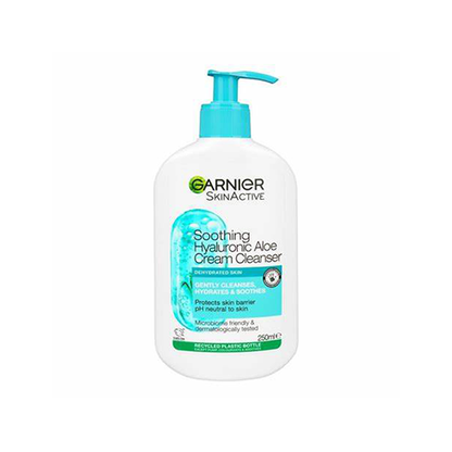 Garnier Soothing Hyaluronic Aloe Cream Cleanser For Dehydrated Skin 250ml