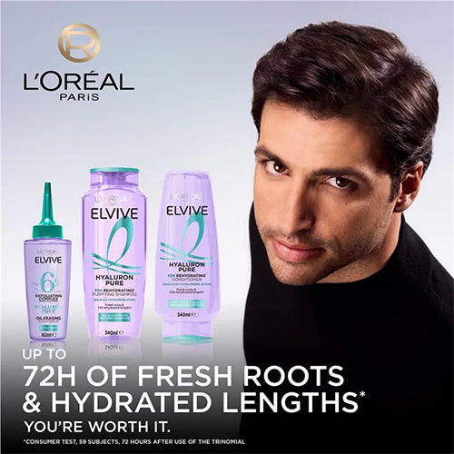 L'Oreal Elvive Hyaluron Pure Rehydrating Shampoo and Conditioner 340ml