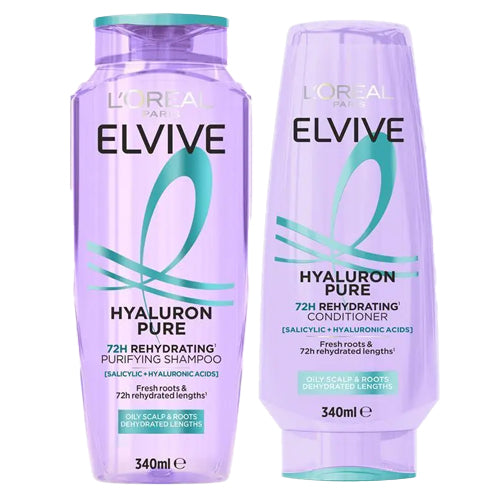 L'Oreal Elvive Hyaluron Pure Rehydrating Shampoo and Conditioner 340ml