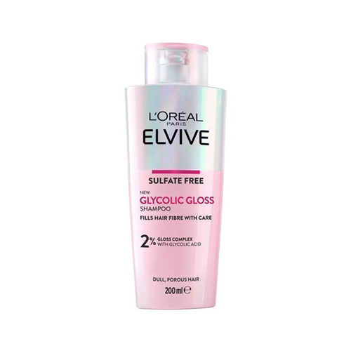L'Oreal Elvive Sulfate Free Glycolic Gloss Shampoo for Dull, Porous Hair 200ml