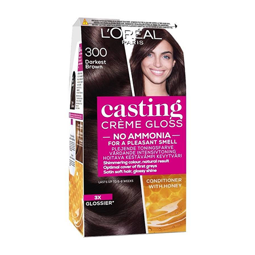 L'Oreal Paris Casting Creme Gloss Semi-Permanent Hair Color 300 Darkest Brown