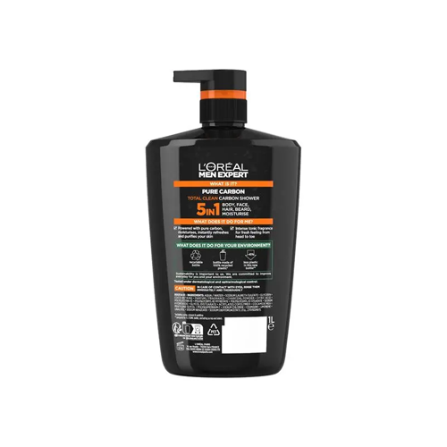 L'Oreal Men Expert Pure Carbon Total Clean Shower Gel 1L