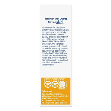 Nivea Sun Sensitive Protect 0% Sticky Feeling SPF 50 Sunscreen 50ml