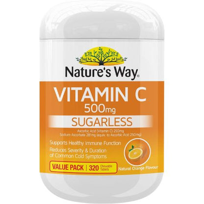 Nature's Way Sugarless Vitamin C 500mg Chewable 320 Tablets