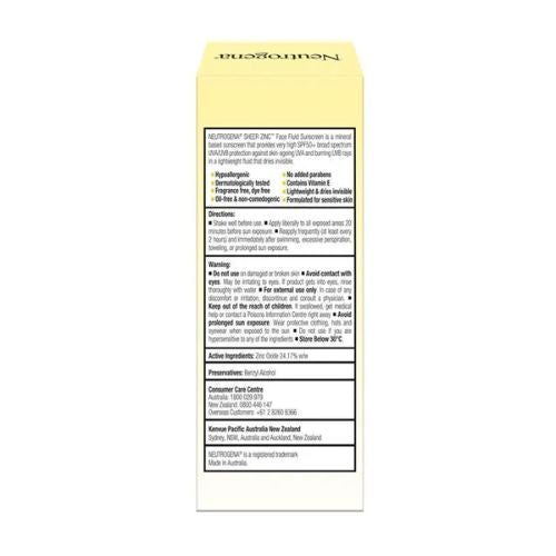 Neutrogena Sheer Zinc Face Fluid SPF50+ 50mL