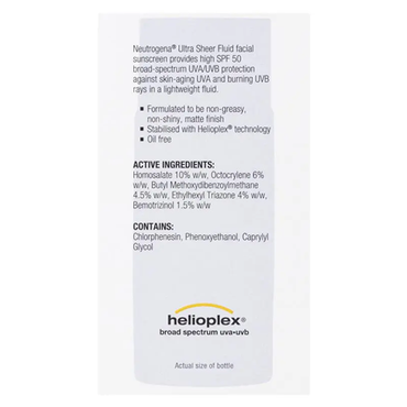 Neutrogena Ultra Sheer Face Fluid Facial Sunscreen SPF 50 40ml