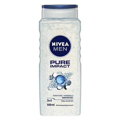 Nivea Men Pure Impact 3 in 1 Shower Gel 500ml