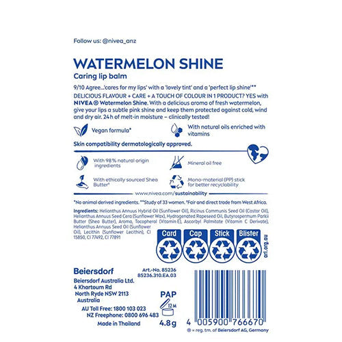 Nivea Watermelon Shine Tinted Lip Balm