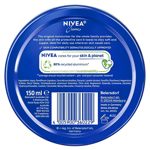 Nivea Creme Moisturizer Blue Tin 150ml
