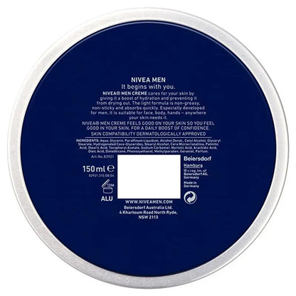 Nivea Men Crème Moisturizer for Face, Body and Hands 150ml