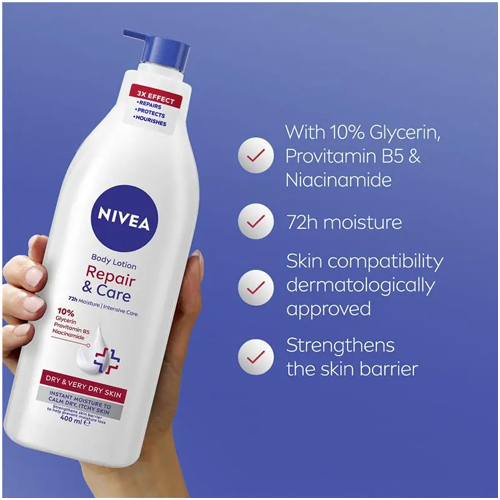 Nivea Repair & Care Body Lotion for Dry and Very Dry Skin 400ml