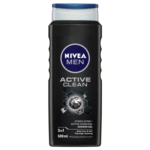 Nivea Men Active Clean 3 In 1 Shower Gel 500ml