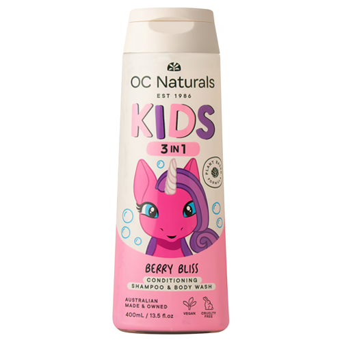 OC Naturals Kids 3-In-1 Fruit Berry Bliss Conditioning, Shampoo and Body Wash 400ml