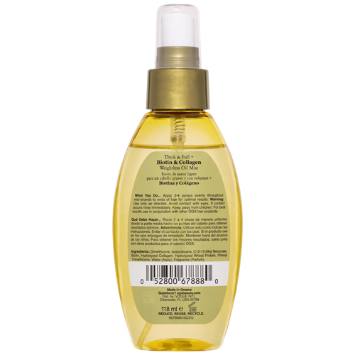OGX Biotin & Collagen Weightless Volumizing Oil Mist 118mL
