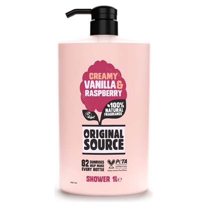 Original Source Creamy Vanilla and Raspberry Shower Gel 1L