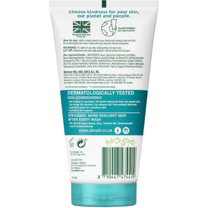 Simple Cleansing Facial Wash Gel Daily Skin Detox Purifying 150mL