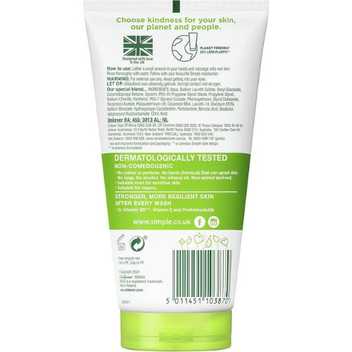 Simple Moisturising Facial Wash Kind To Skin 150mL