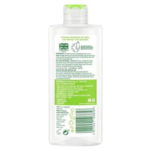 Simple Kind To Skin Facial Toner Soothing 200ml