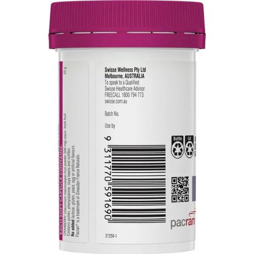 Swisse Cranberry 25000mg Supports Urinary Tract & Bladder Health 30 Capsules