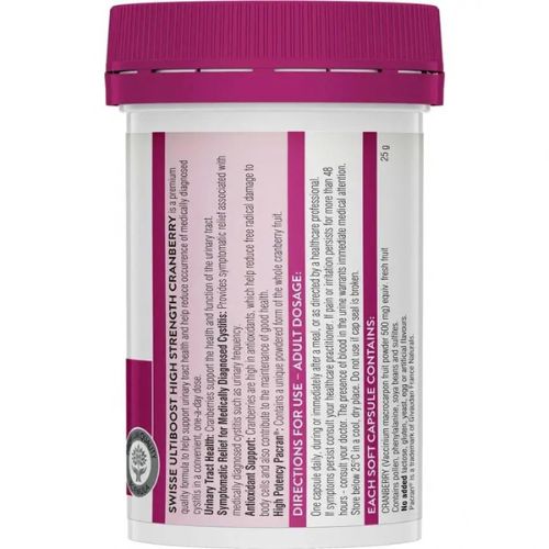 Swisse Cranberry 25000mg Supports Urinary Tract & Bladder Health 30 Capsules